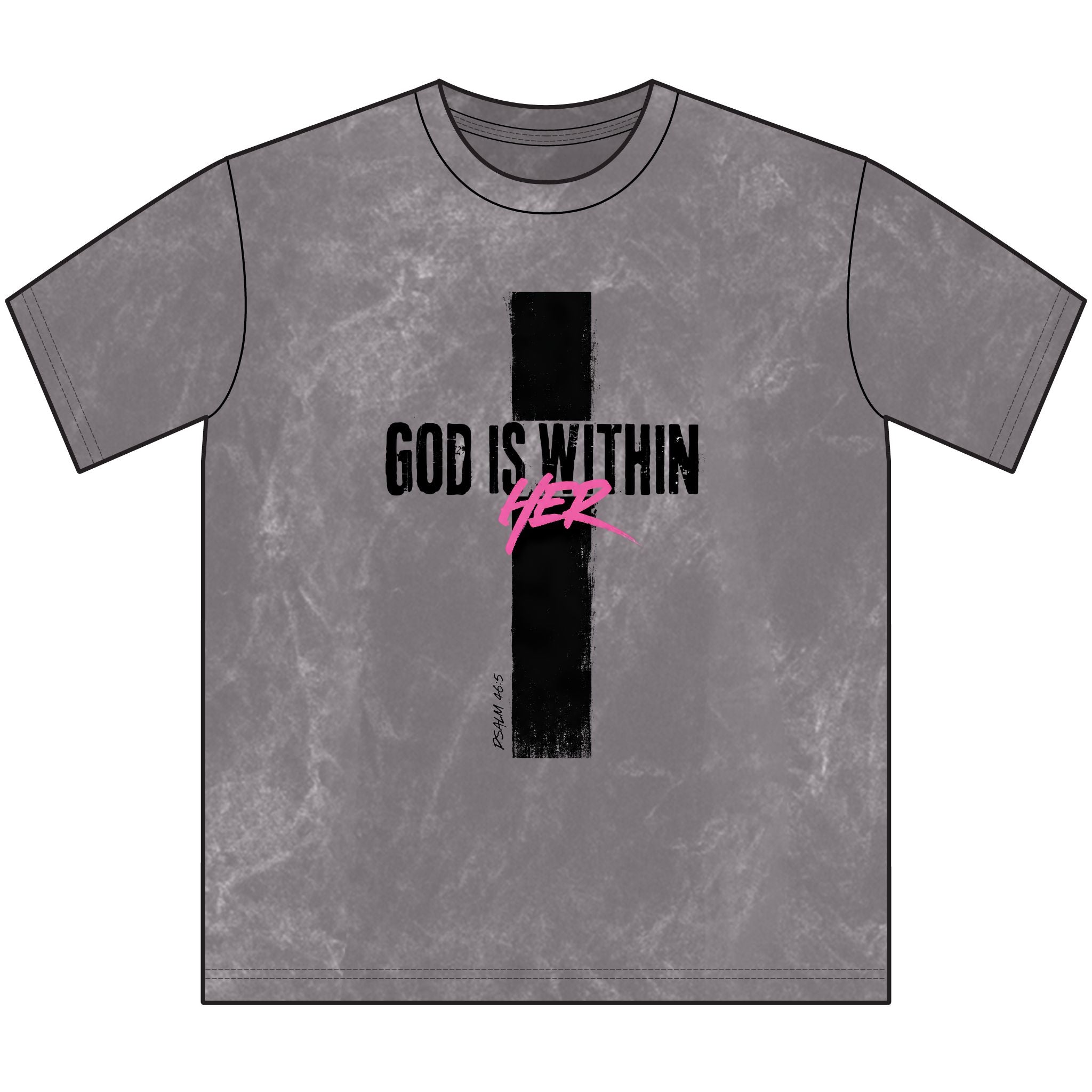 God Is Within Her Neon Pink Vintage Christian T-Shirt