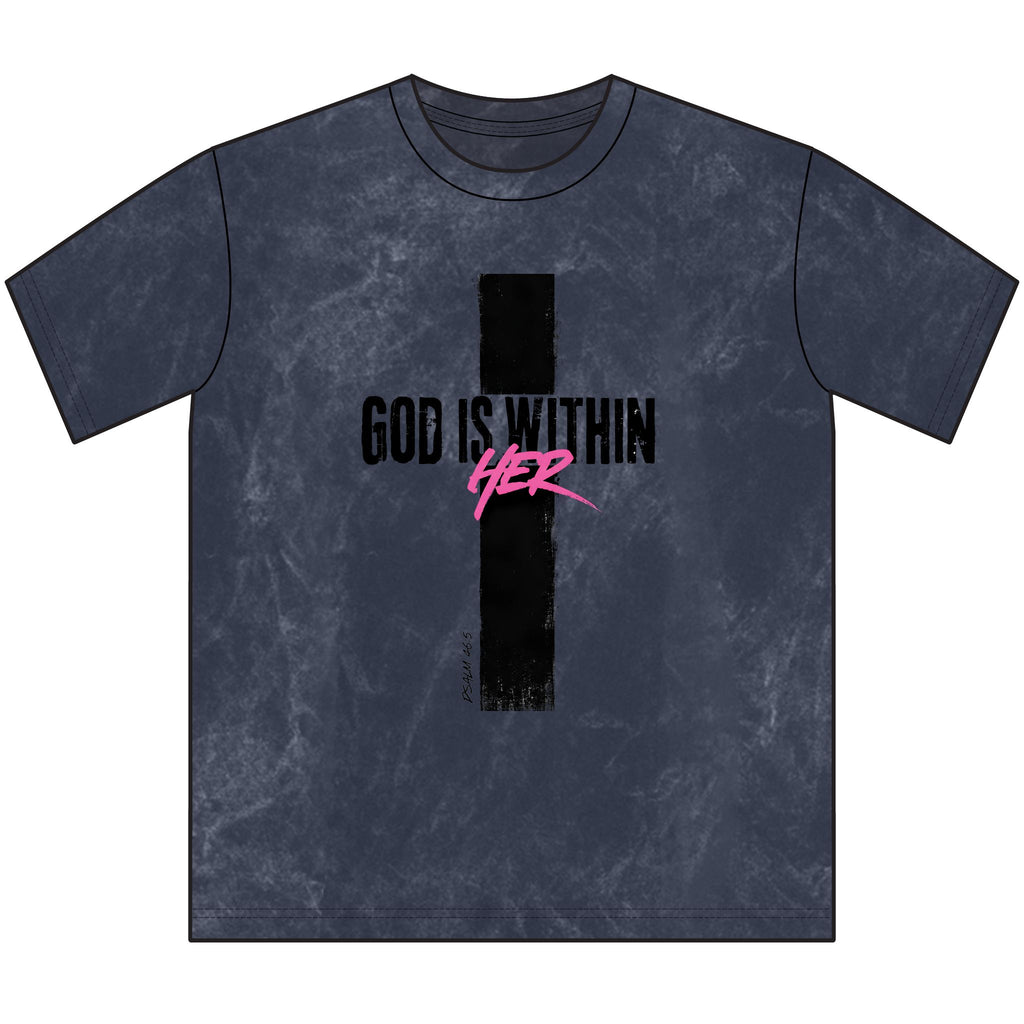 God Is Within Her Neon Pink Vintage Christian T-Shirt