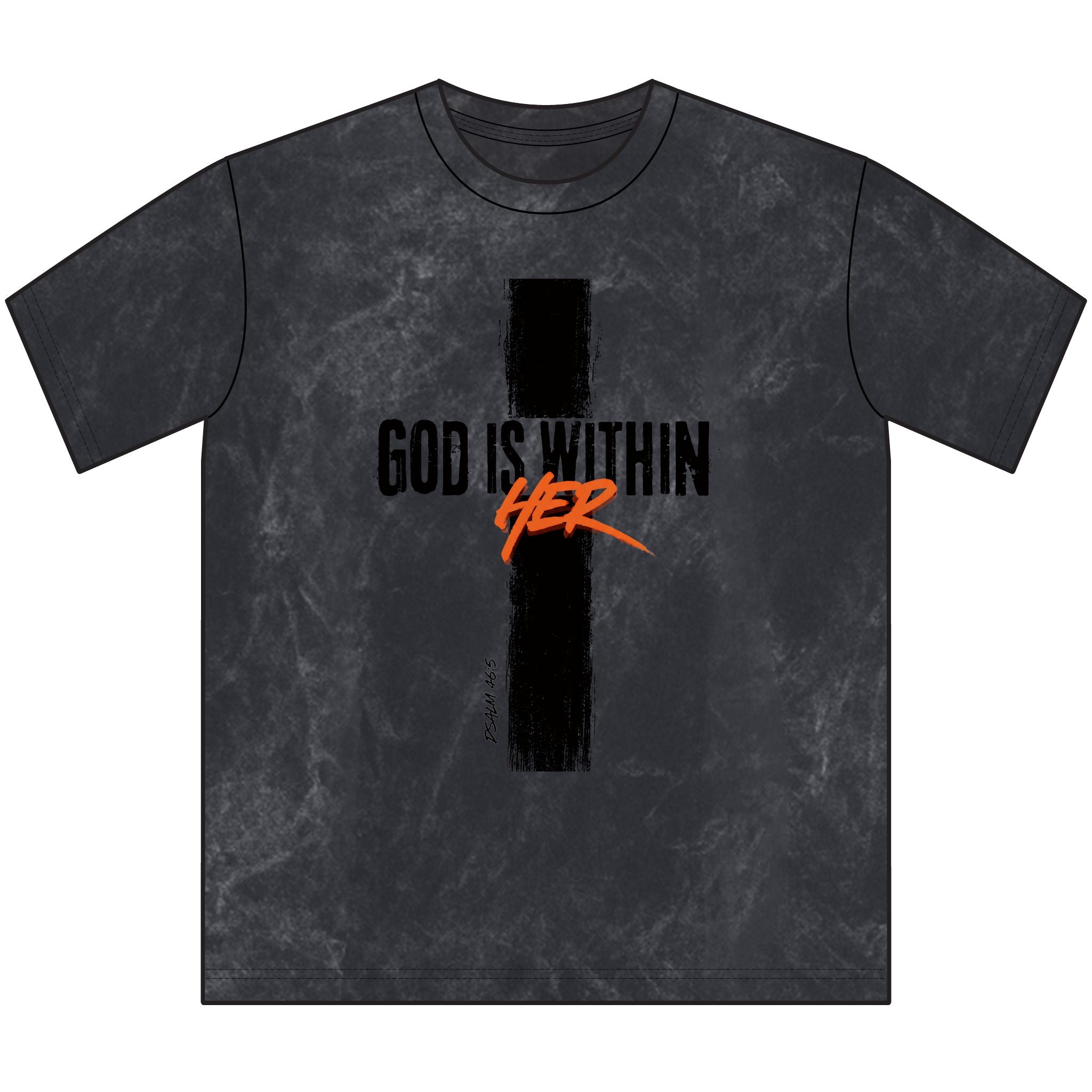 God is Within Her Vintage T-Shirt – Neon Orange