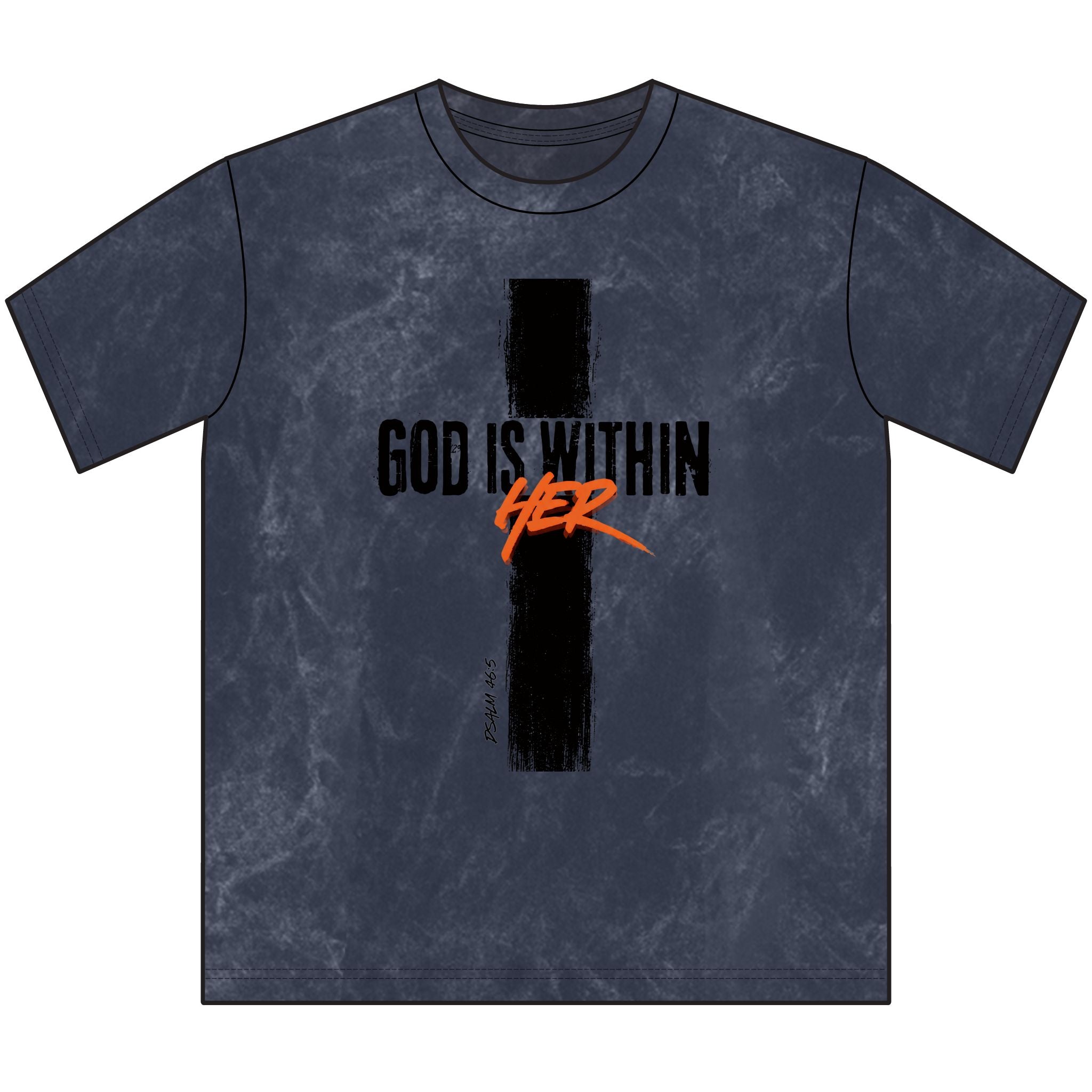 God is Within Her Vintage T-Shirt – Neon Orange