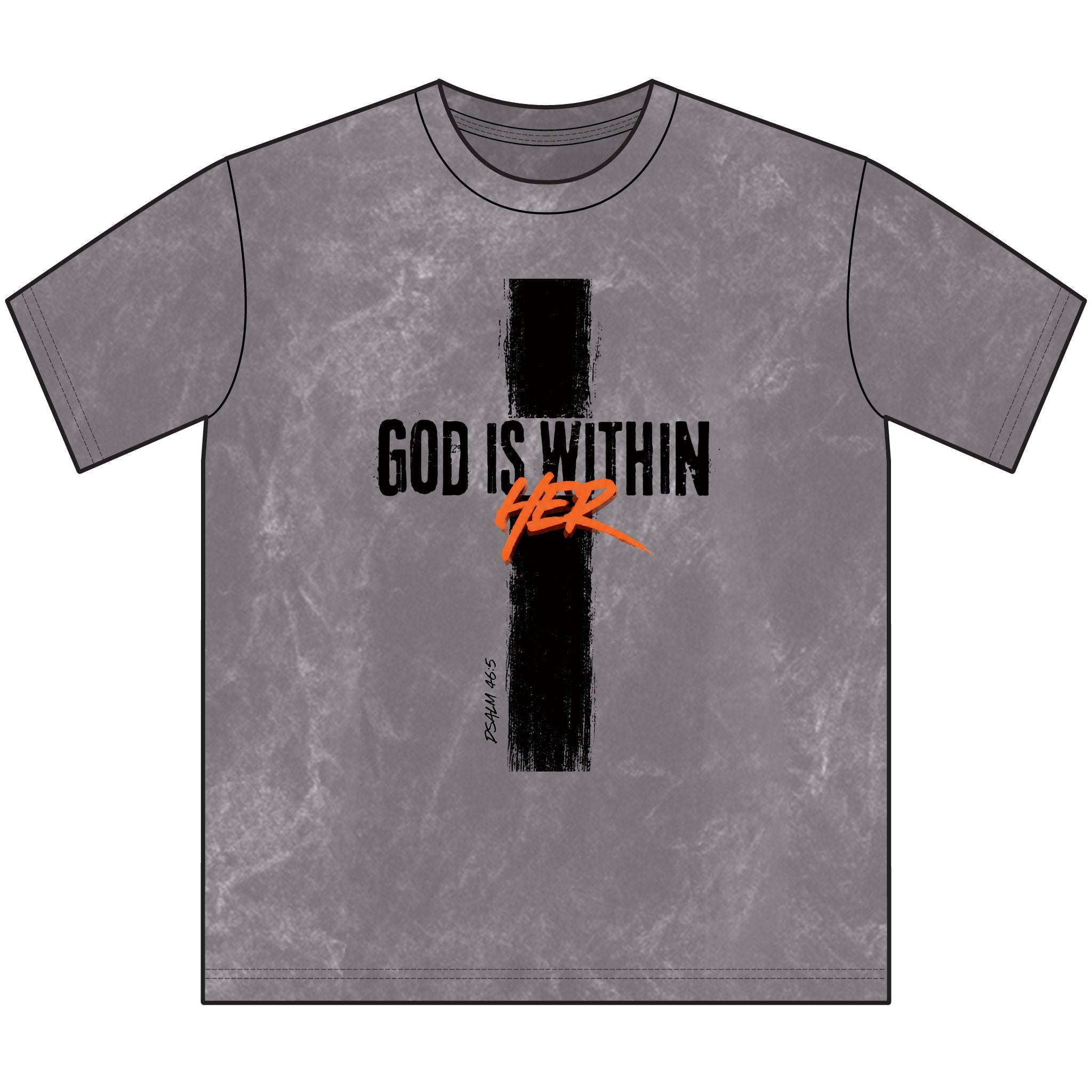 God is Within Her Vintage T-Shirt – Neon Orange
