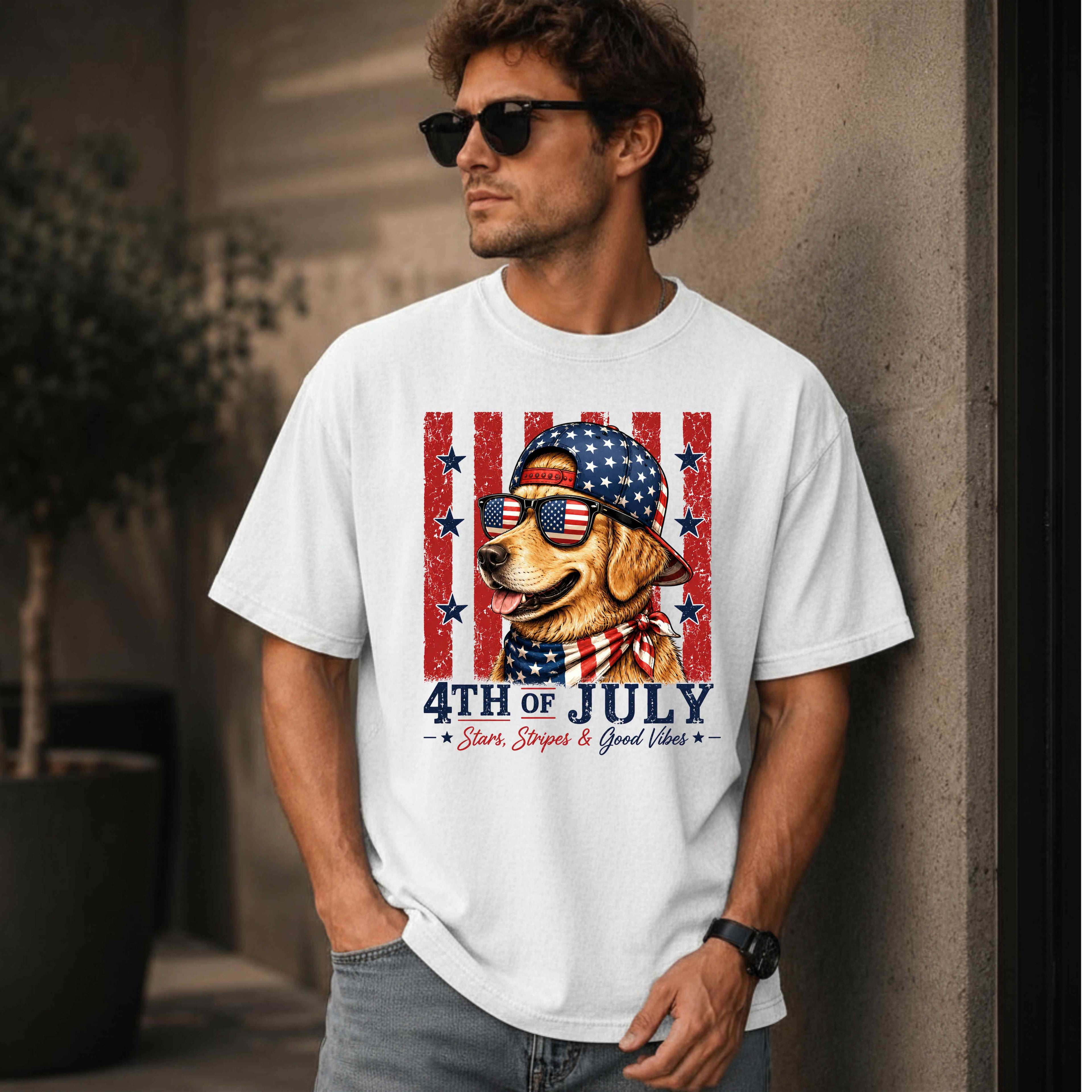 4th of July Patriotic Dog Tee