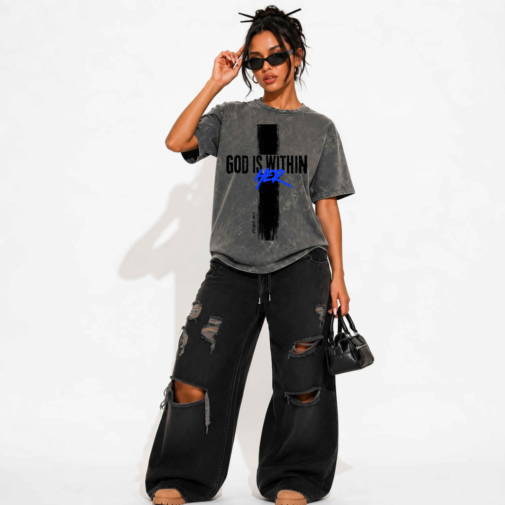 God is Within Her Vintage Crewneck Tee