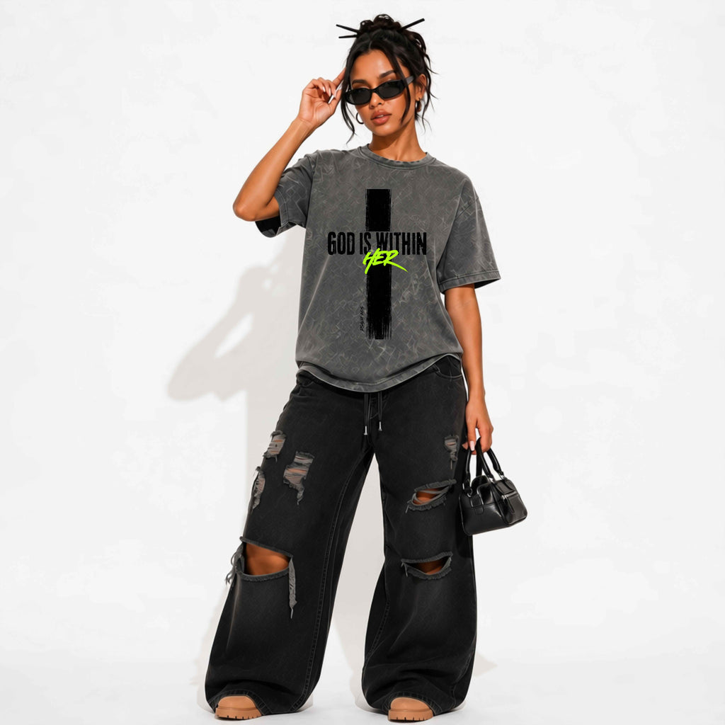 God Is Within Her Vintage Christian T‑Shirt