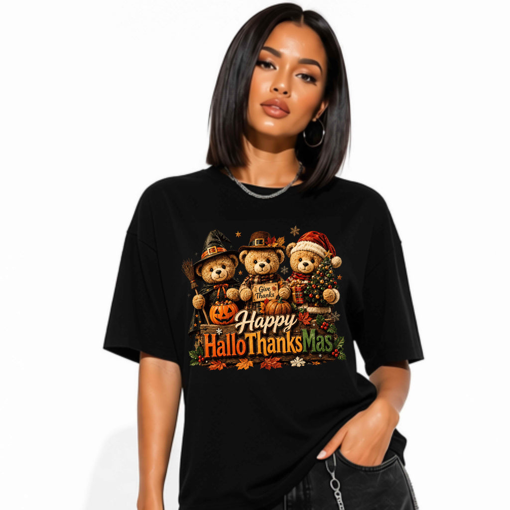 Holiday Bears 'Happy HalloThanksMas' T-Shirt