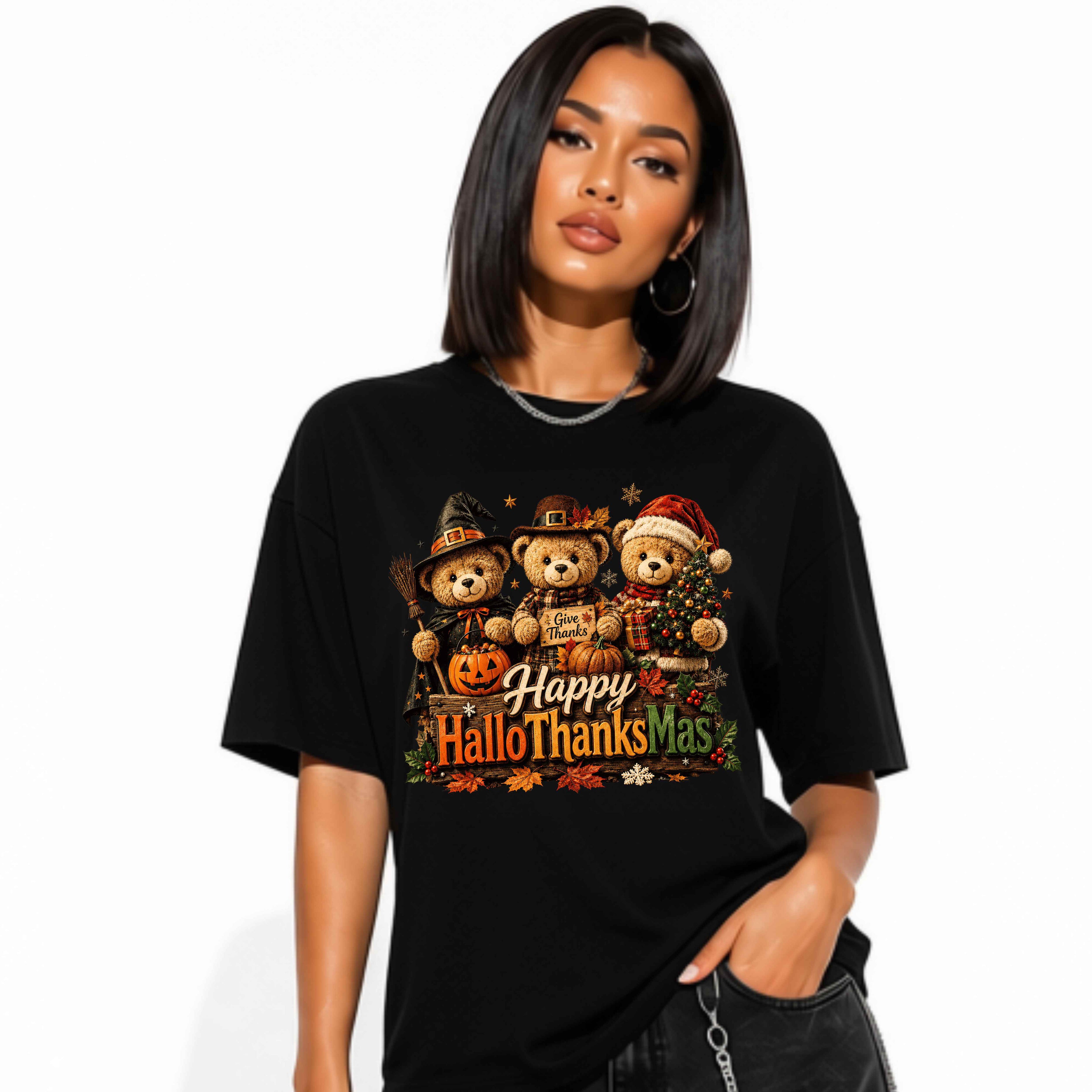 Holiday Bears 'Happy HalloThanksMas' T-Shirt