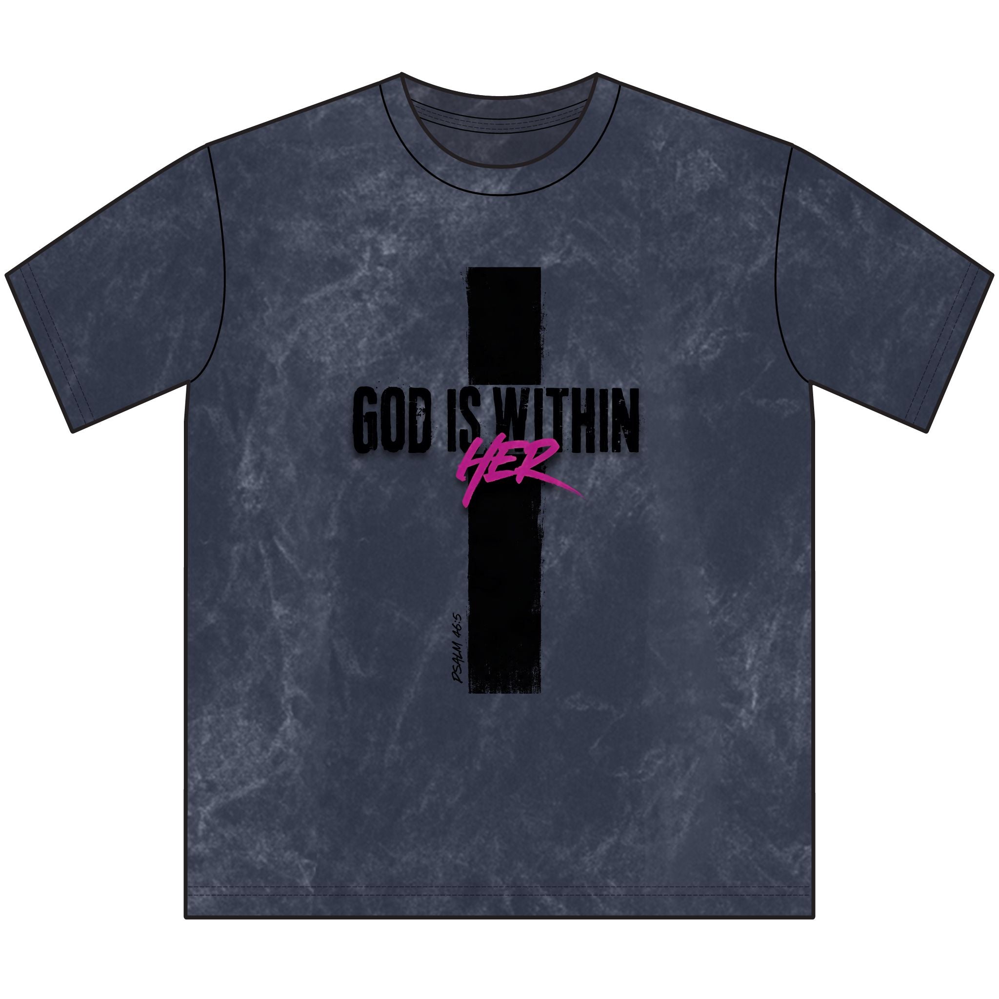 God Is Within Her Neon Pink Vintage Christian T-Shirt