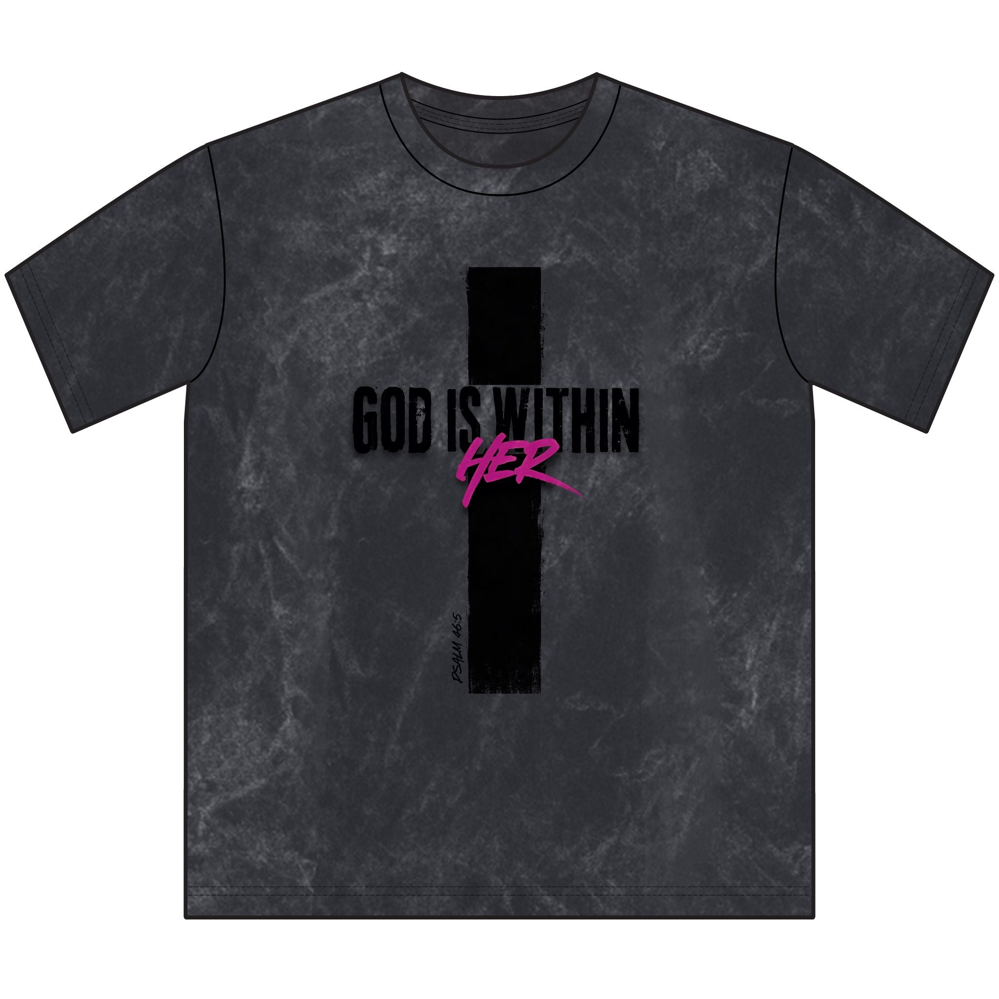 God Is Within Her Neon Pink Vintage Christian T-Shirt