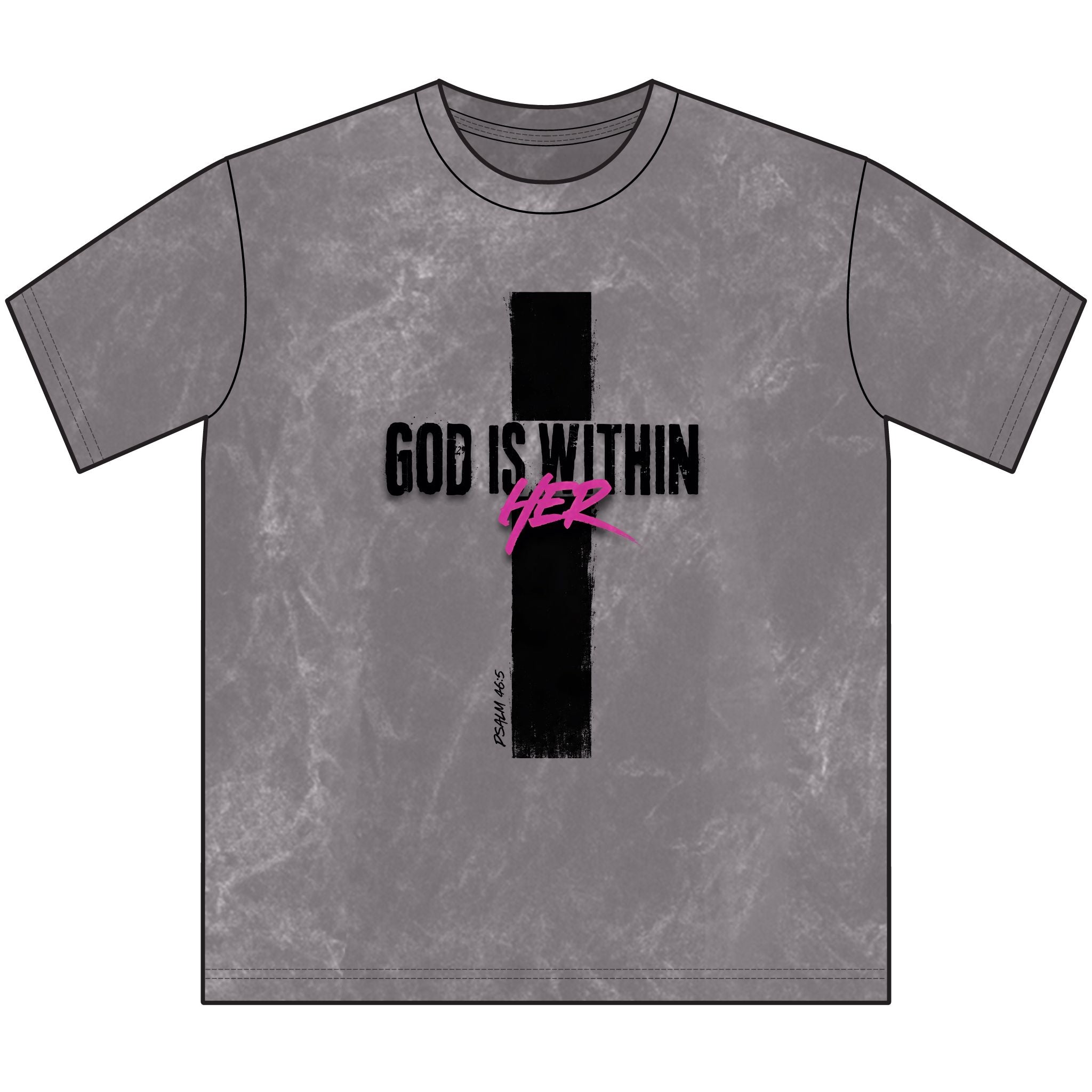 God Is Within Her Neon Pink Vintage Christian T-Shirt