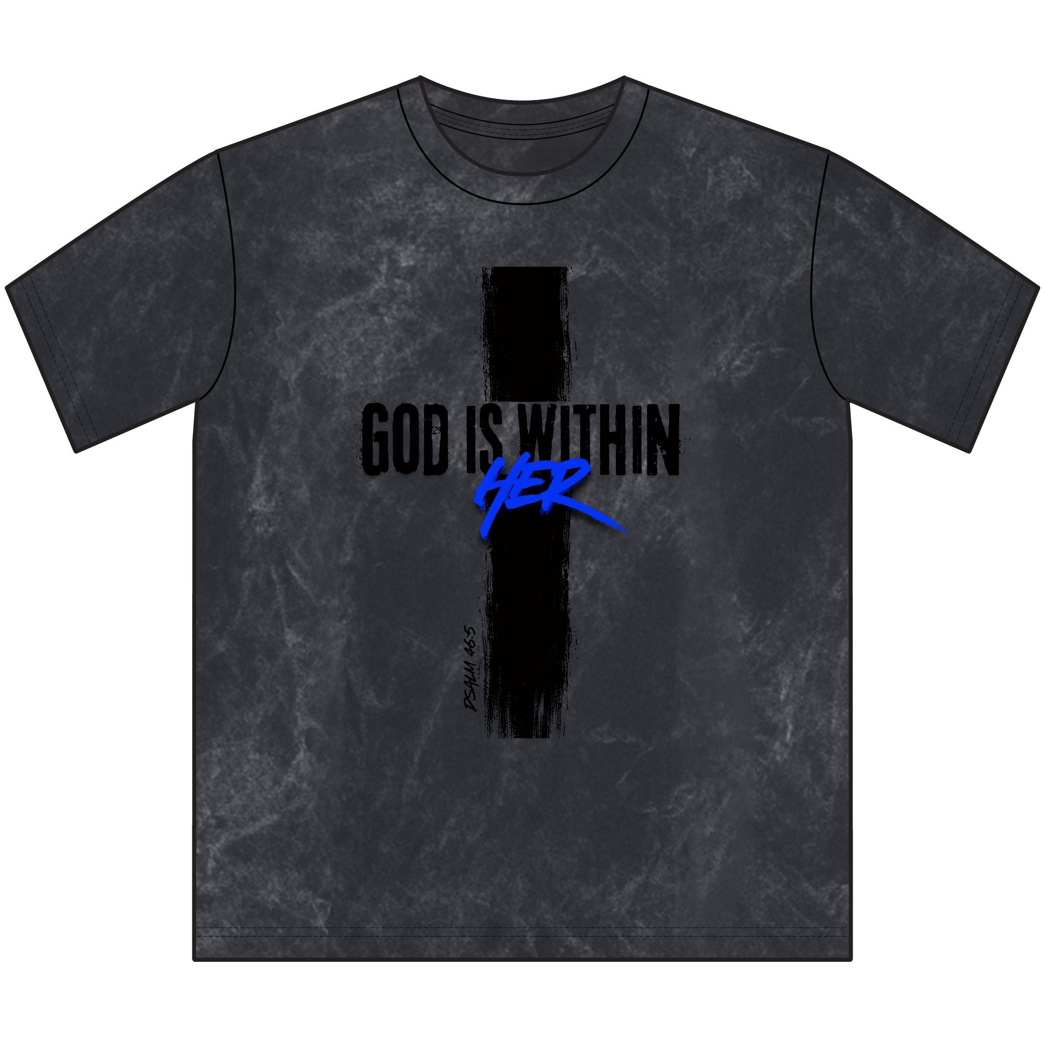 God is Within Her Vintage Crewneck Tee – Electric Blue