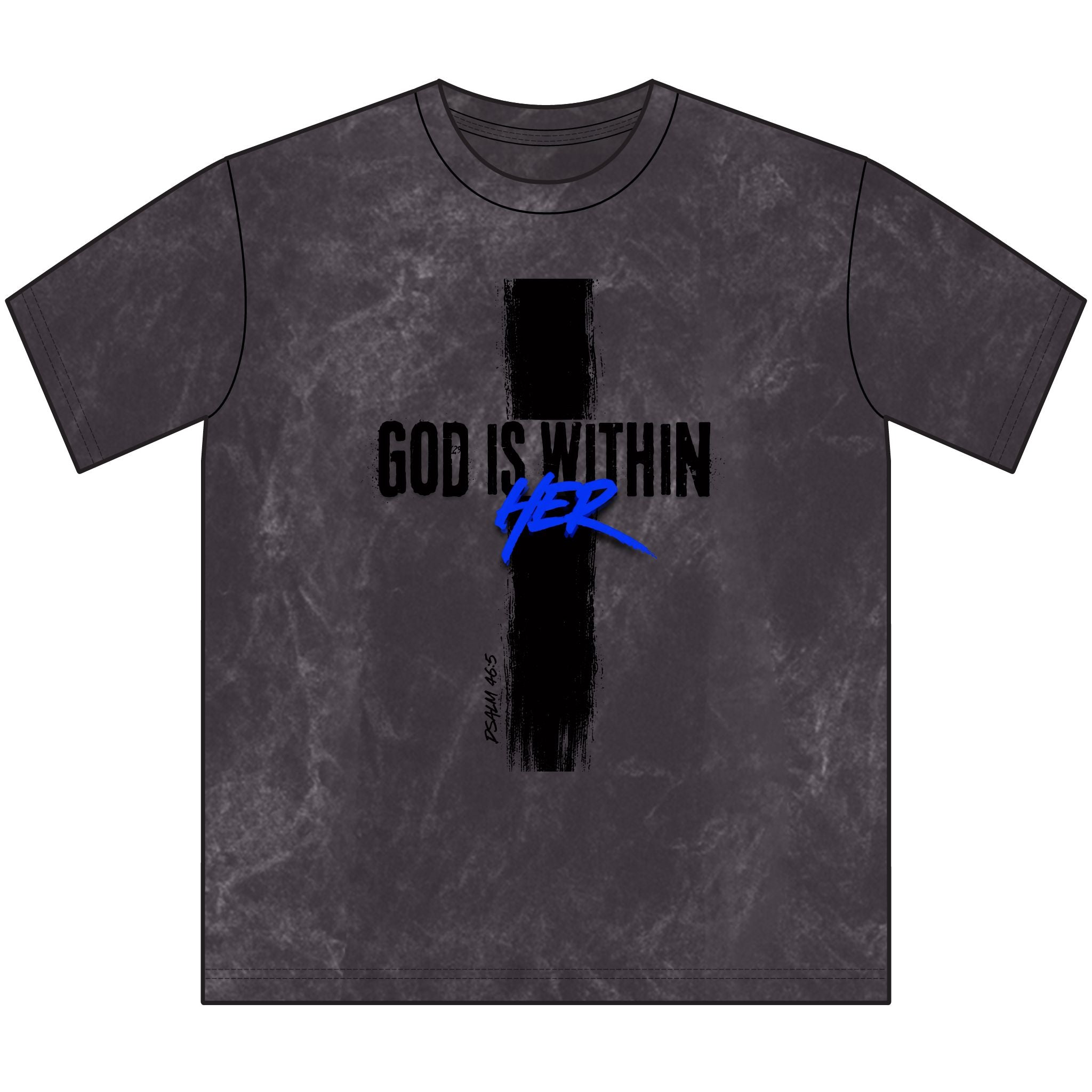God is Within Her Vintage Crewneck Tee – Electric Blue