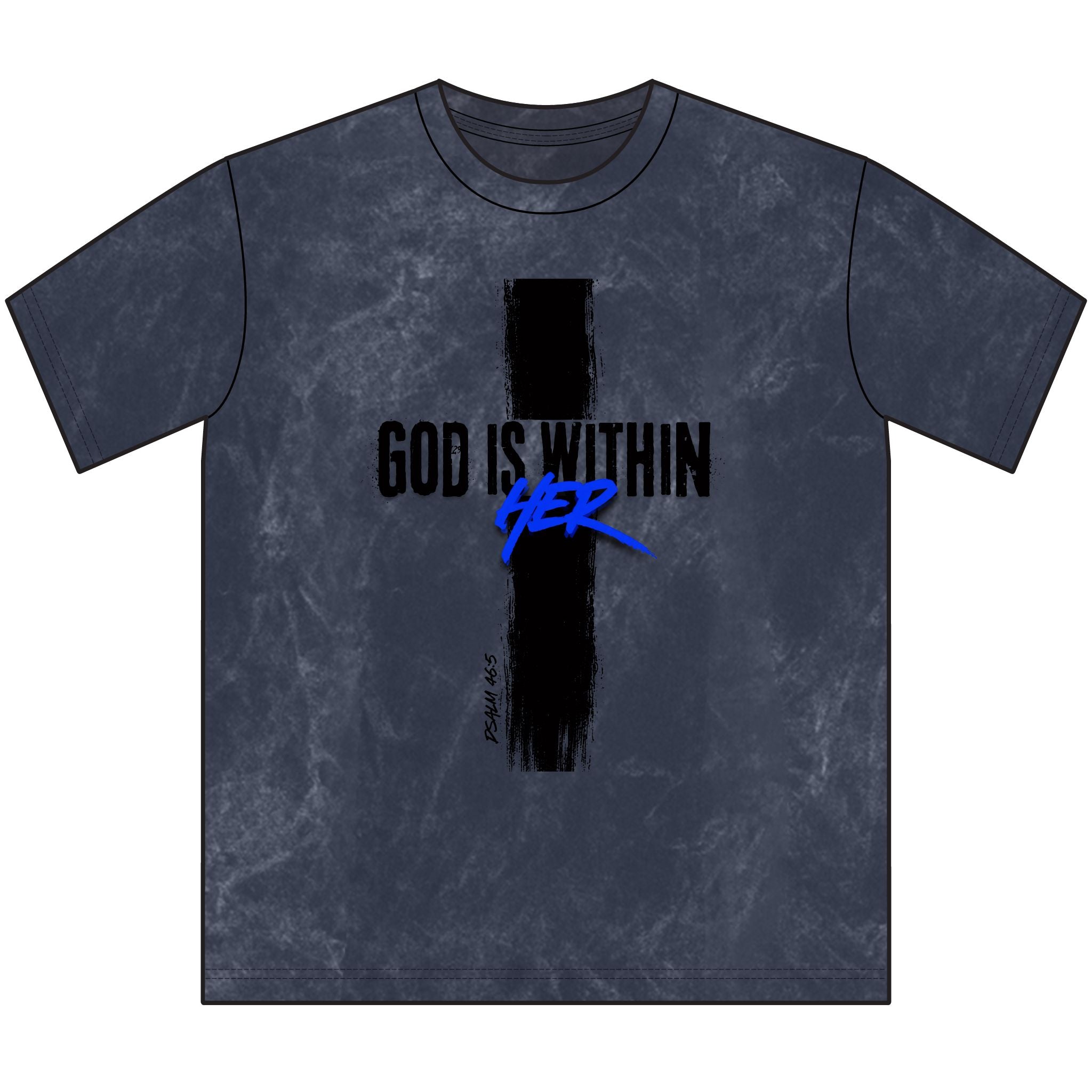 God is Within Her Vintage Crewneck Tee – Electric Blue
