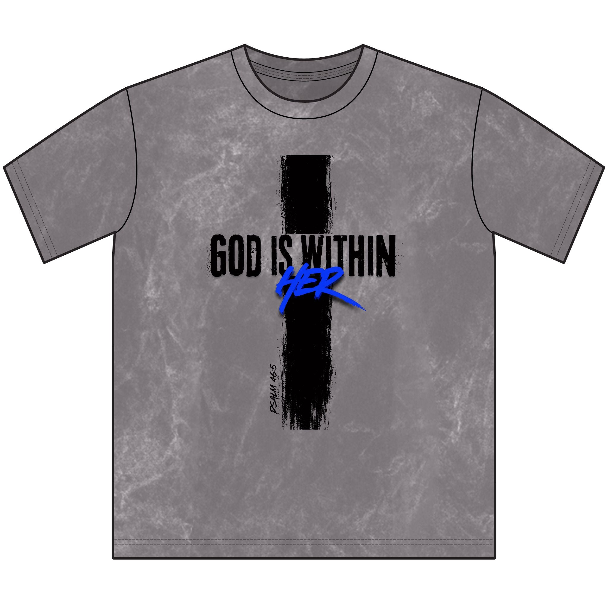 God is Within Her Vintage Crewneck Tee – Electric Blue