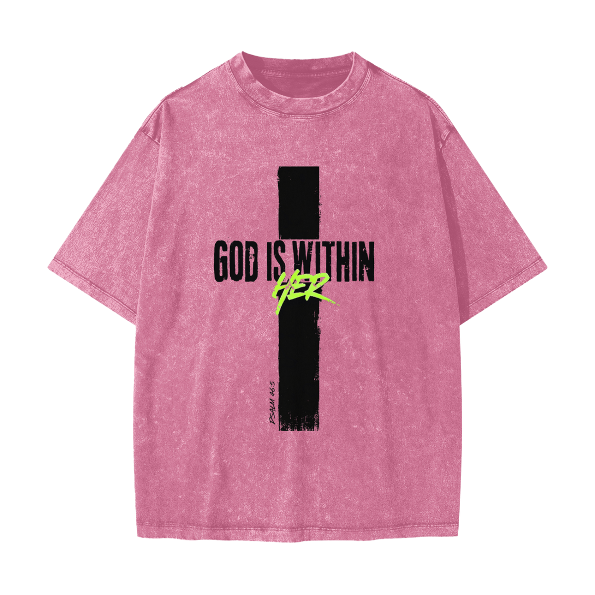 God Is Within Her Neon Green Vintage Christian T-Shirt