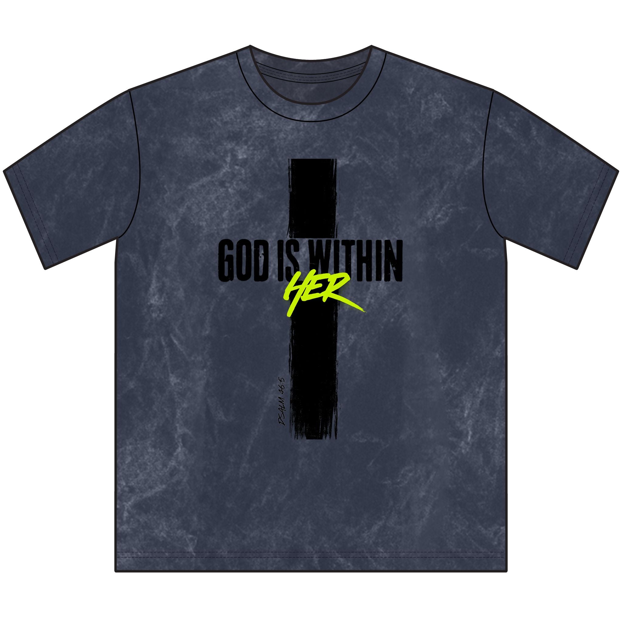 God Is Within Her Neon Green Vintage Christian T-Shirt