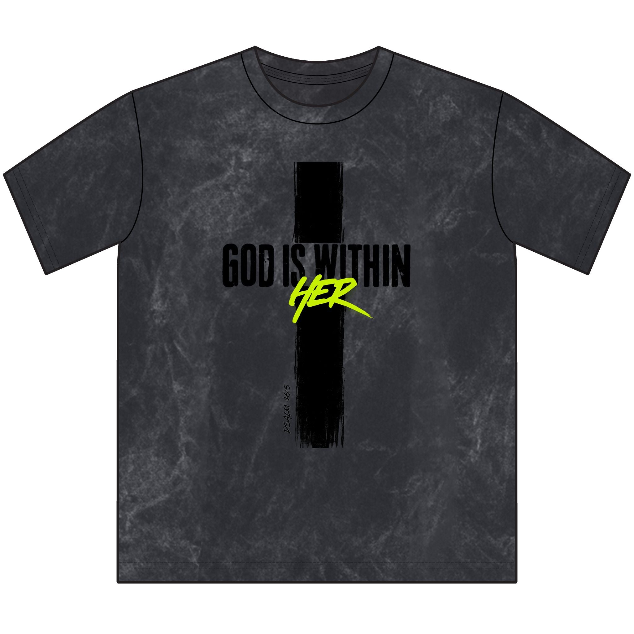 God Is Within Her Neon Green Vintage Christian T-Shirt