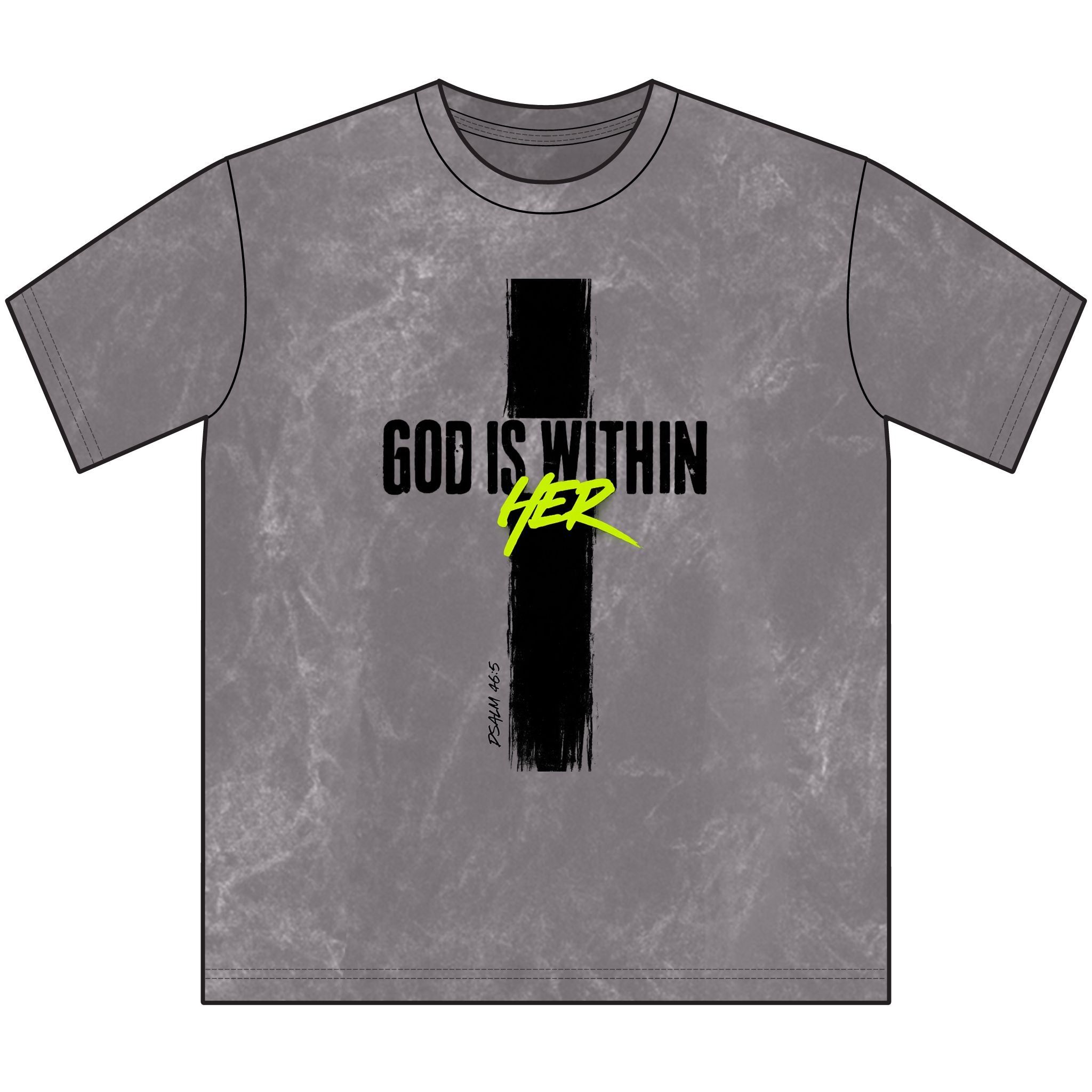 God Is Within Her Neon Green Vintage Christian T-Shirt