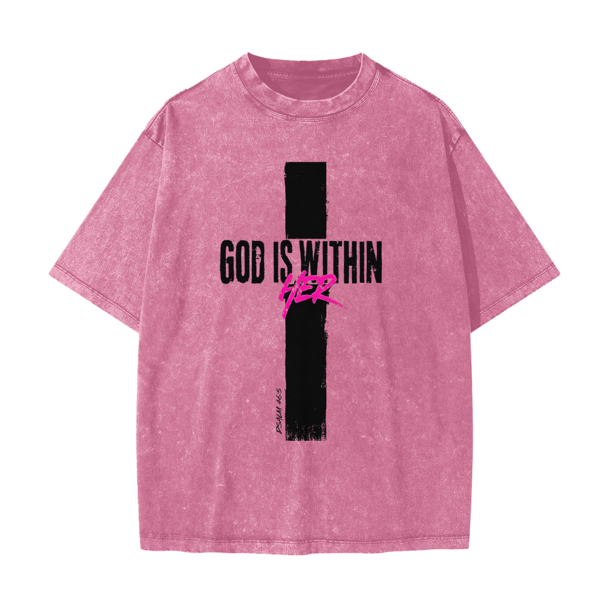 God Is Within Her Neon Pink Vintage Christian T-Shirt